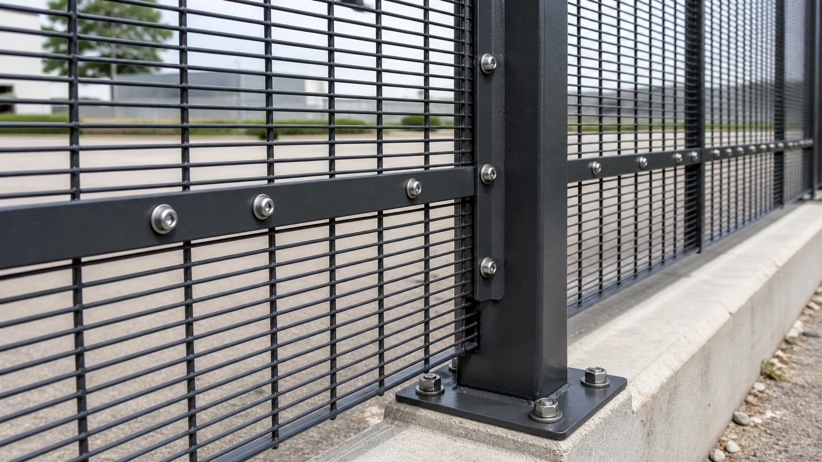 358 anti-climb fence panel post clamp bar and anti-tamper fixing detail