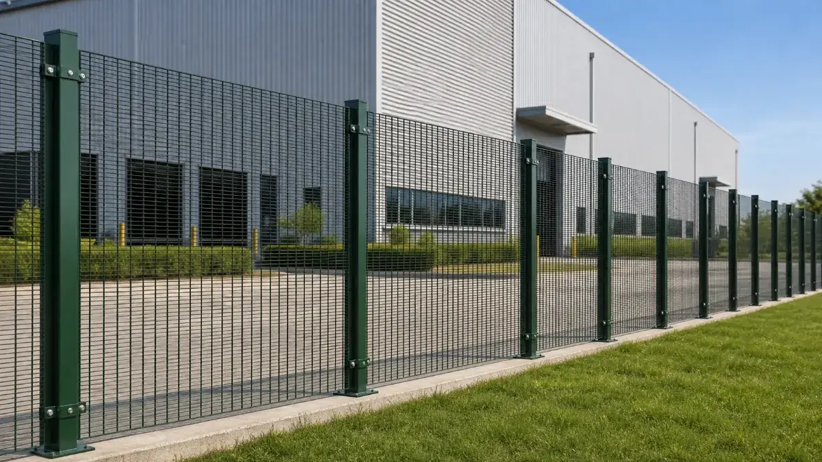 358 anti-climb fence installed around a warehouse perimeter