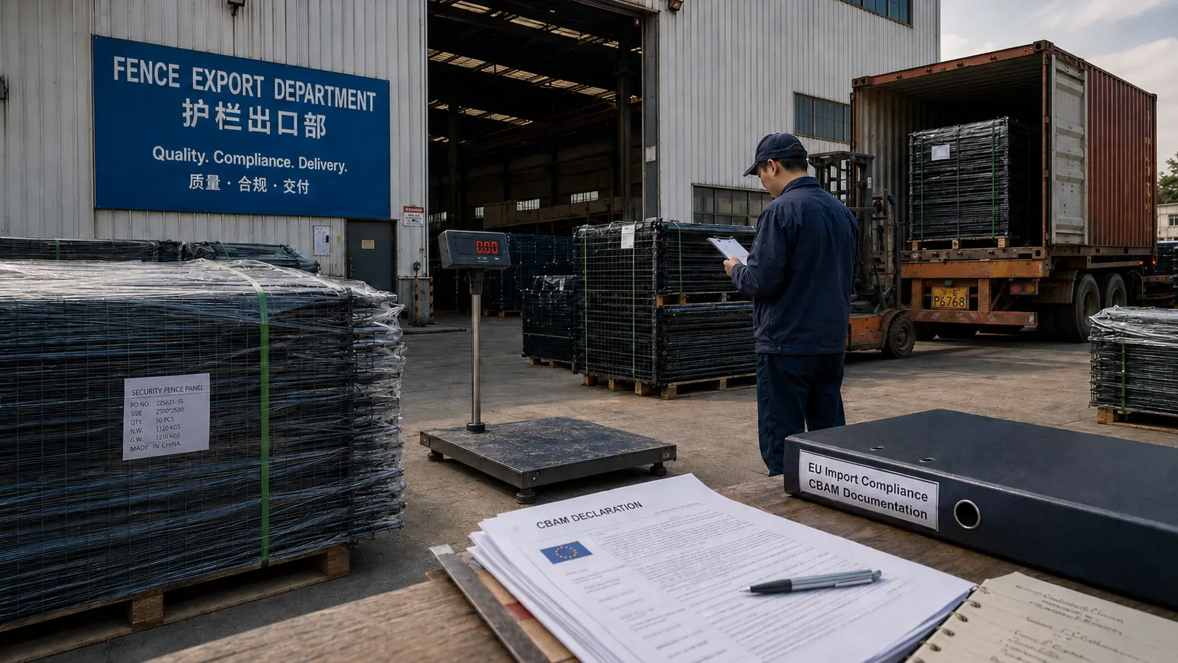 Steel fence products prepared for EU import and CBAM data review