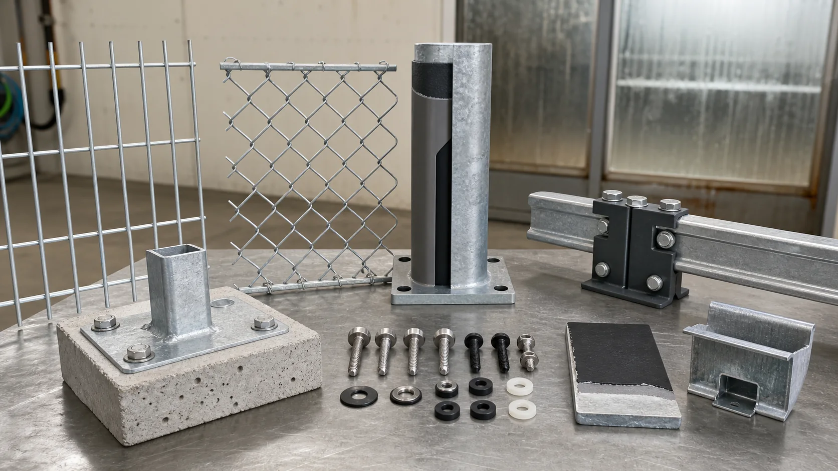 marine fence coating evidence points for panel post fixing fastener and foundation