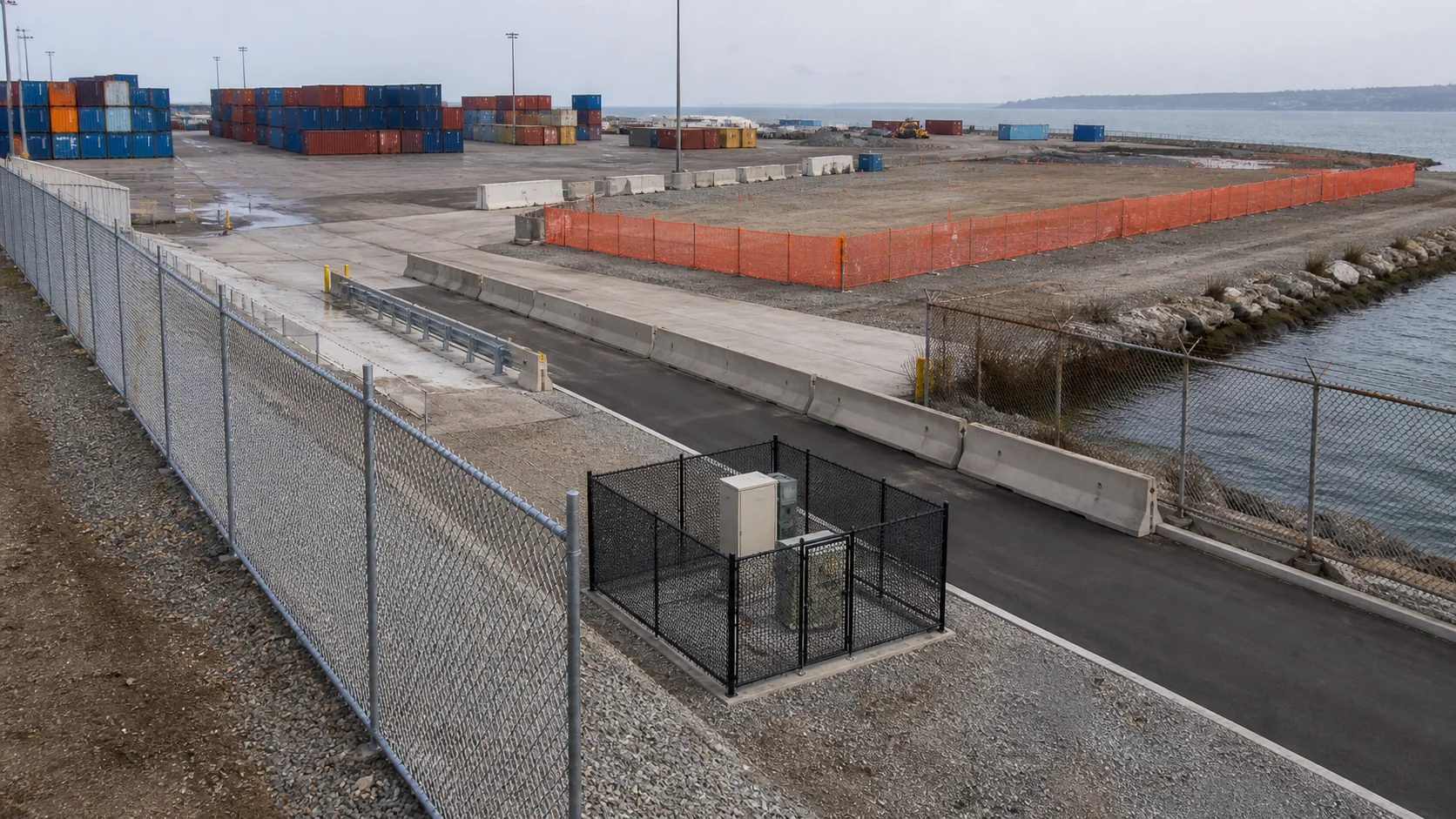 port security zone matrix comparing chain link, 358 mesh and vehicle barriers