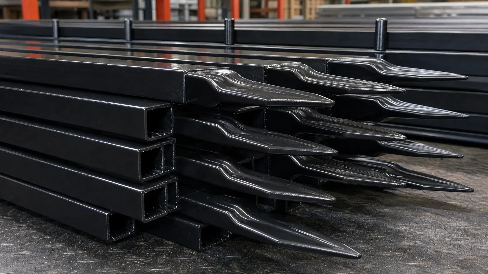 pressed square tube spear tip for spear top security fencing