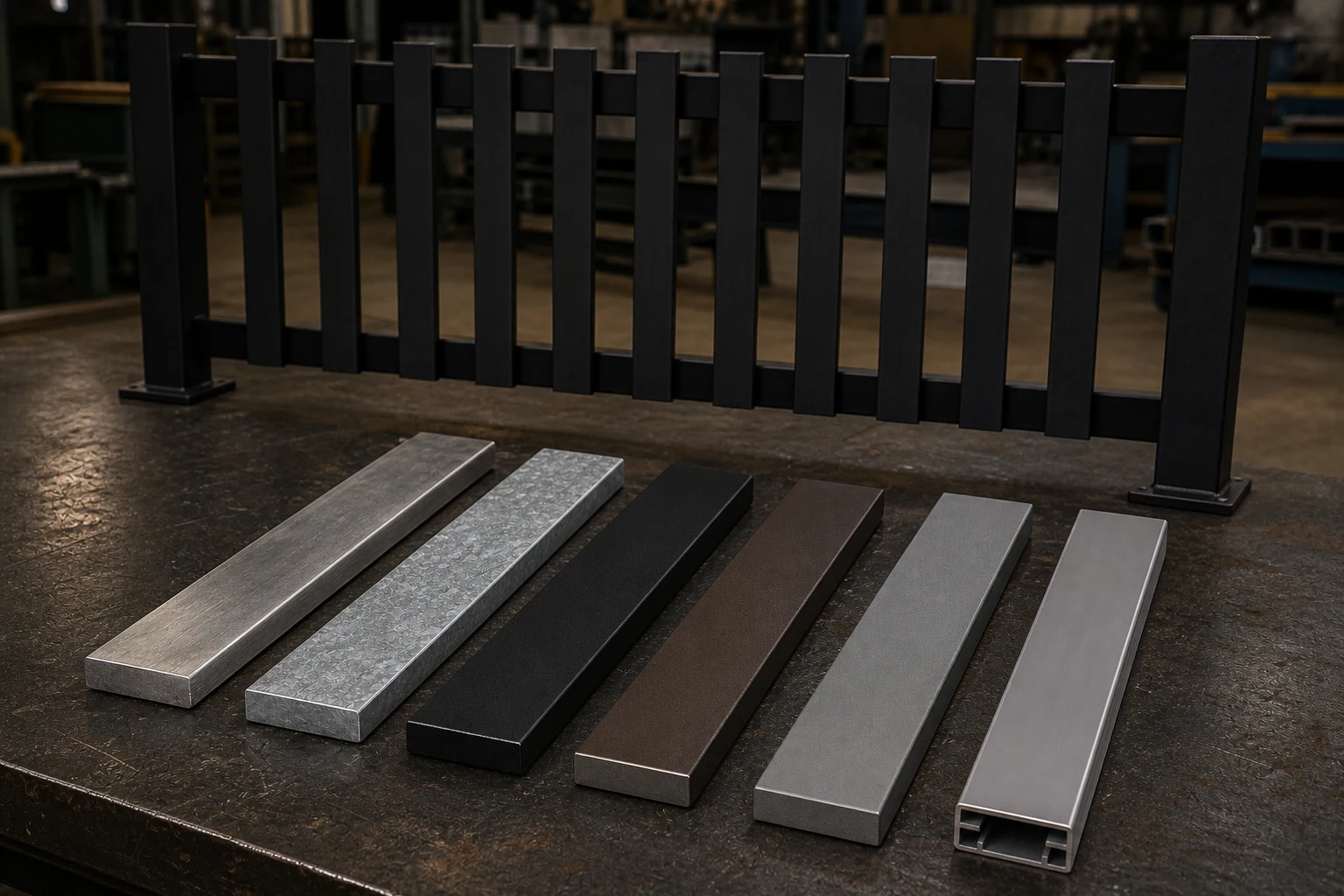 flat bar fence panels with powder coated finish and export packing