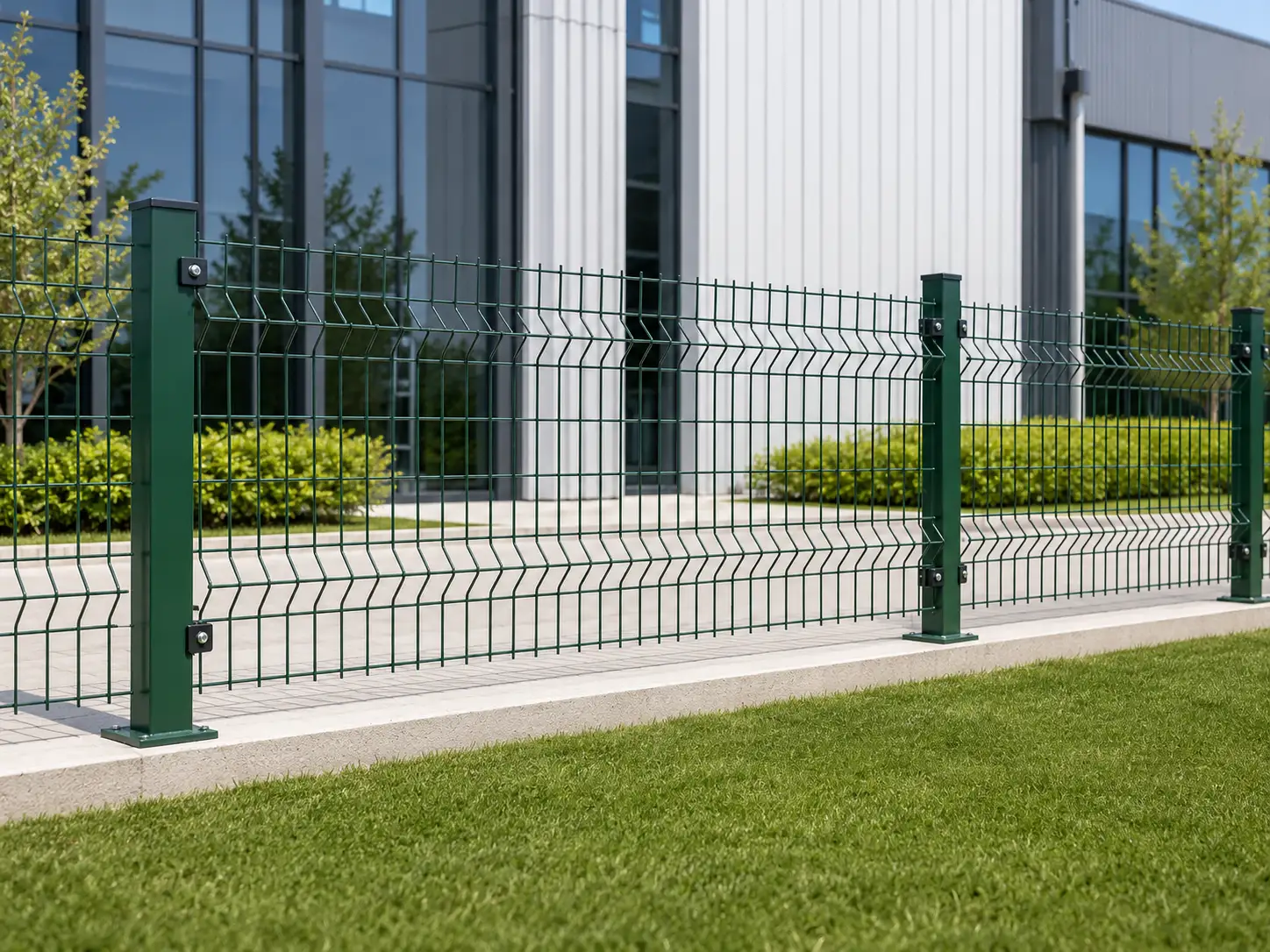 3D wire mesh fence panel with V bends