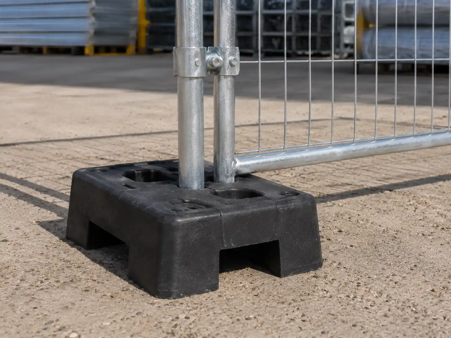 Temporary Fence Panel Base and Coupler Compatibility Test Temporary fence panel base and coupler compatibility test