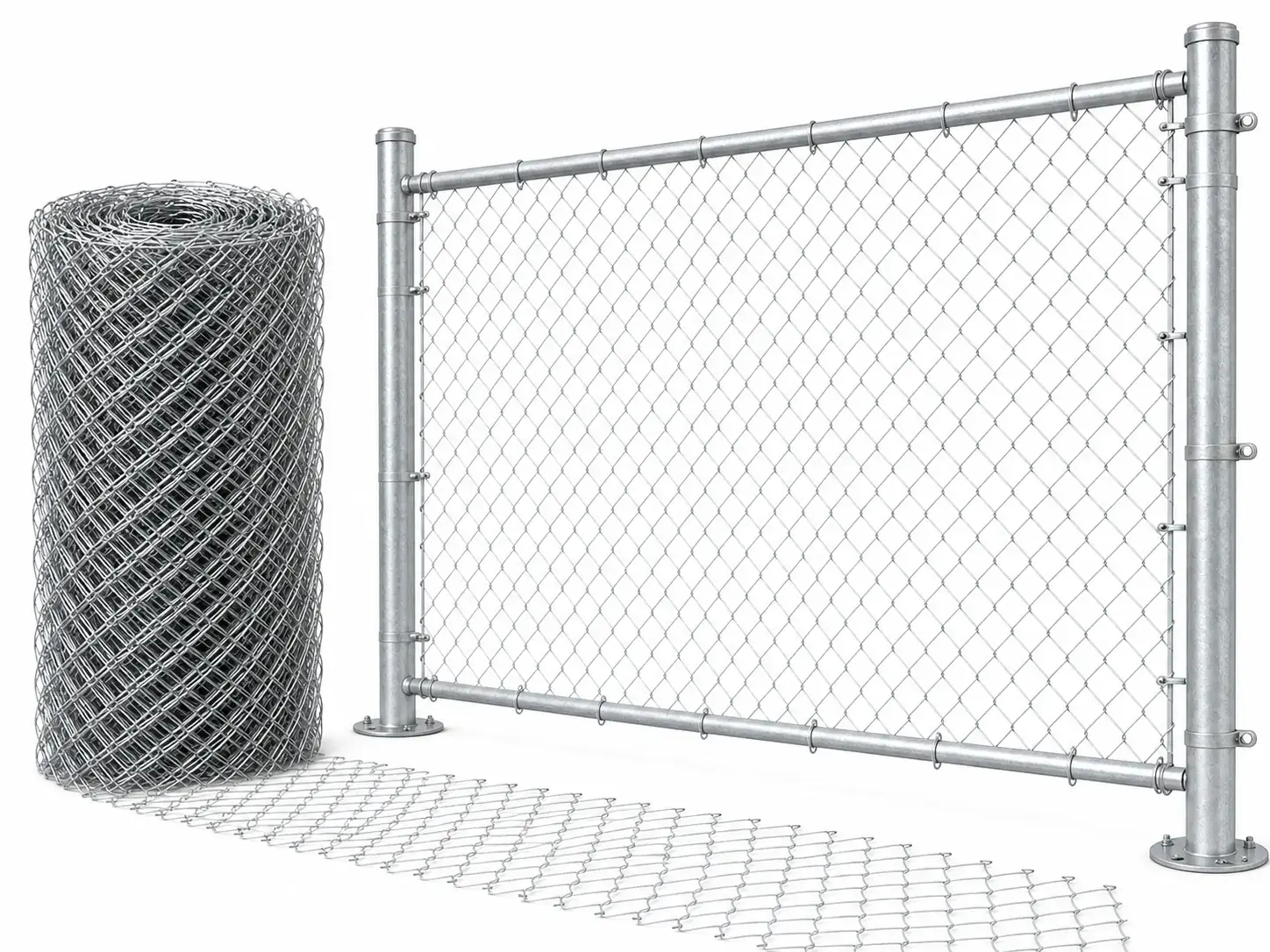 Chain link fence gate and fence system