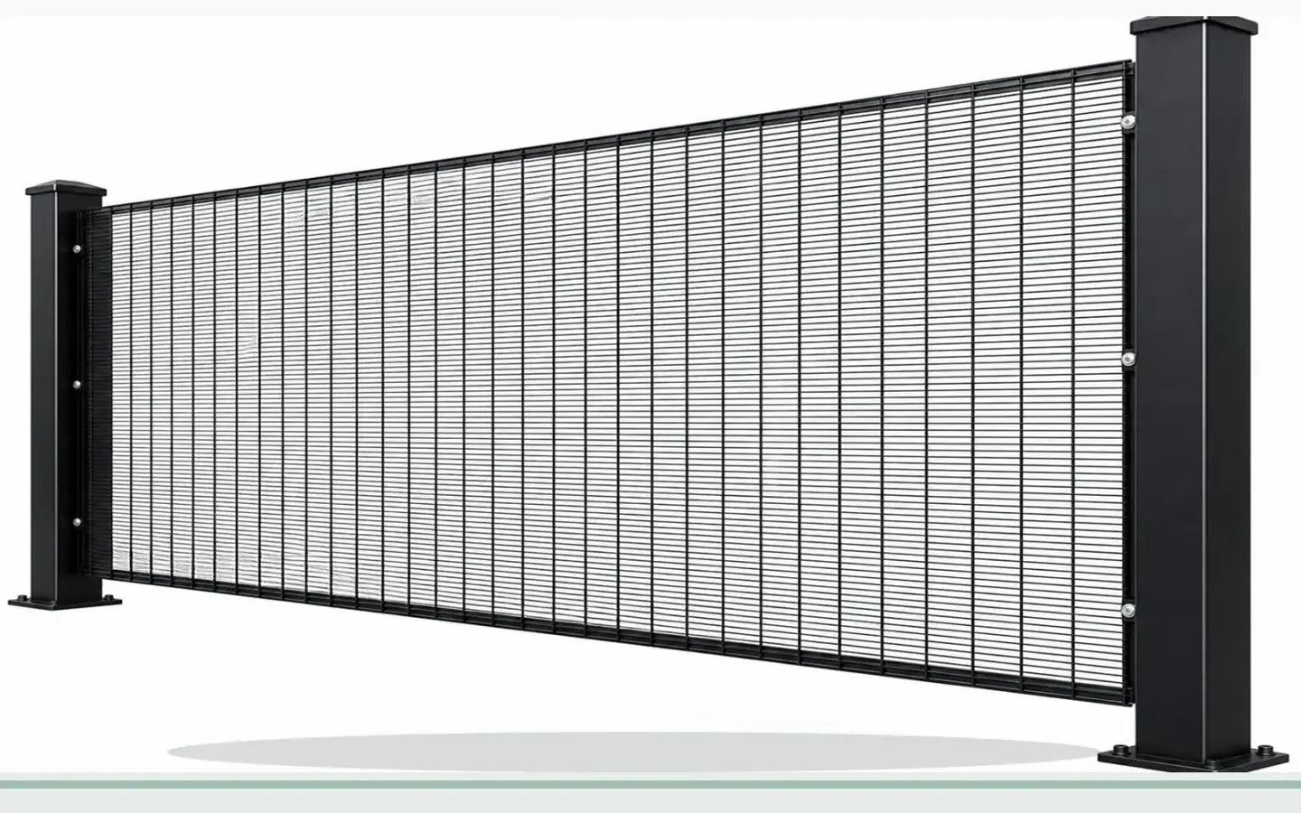 358 anti-climb fence system with posts and fixing details