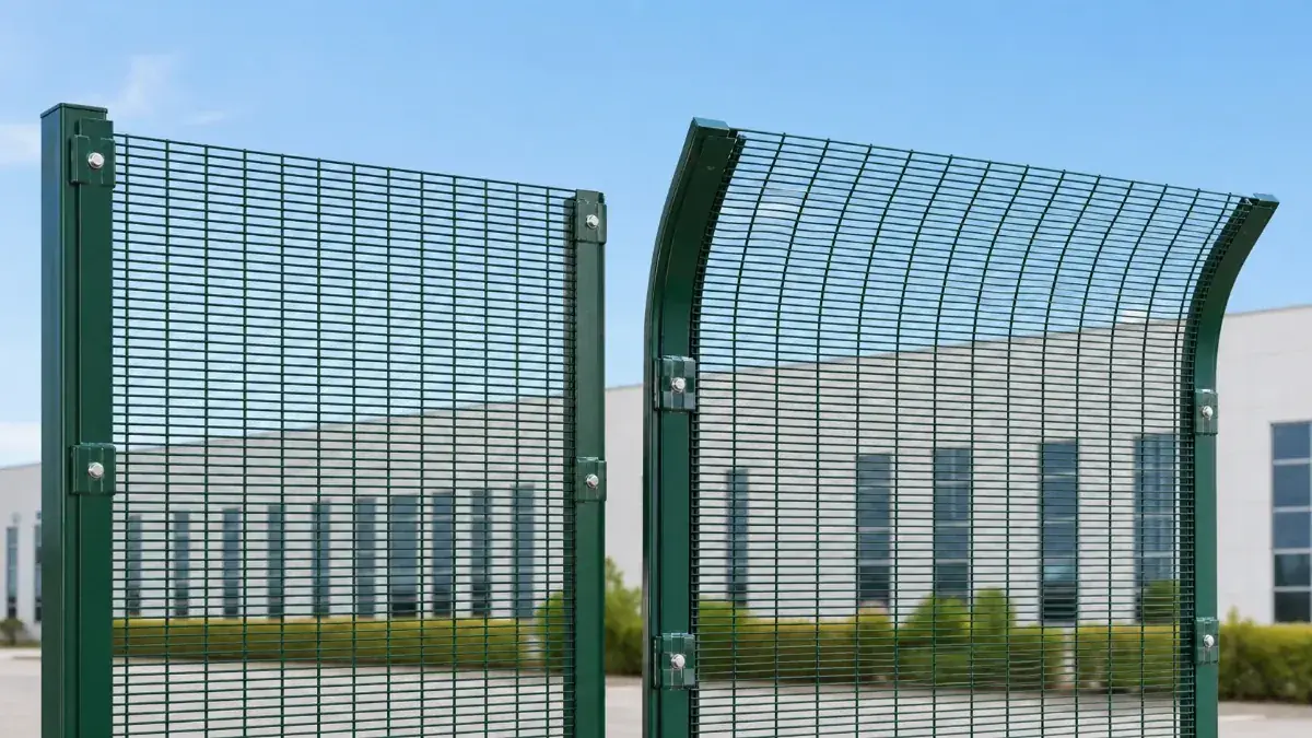 358 security fence with curved or extended top
