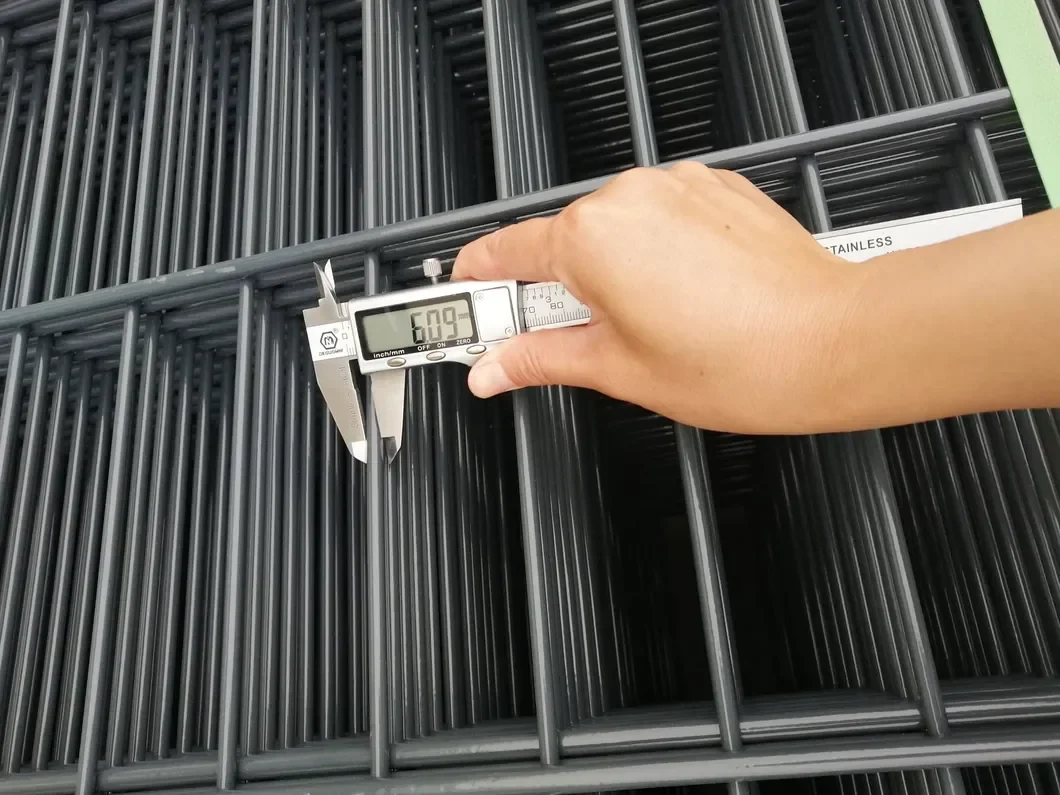 Close view of welded twin wire mesh used for 868 double wire fence
