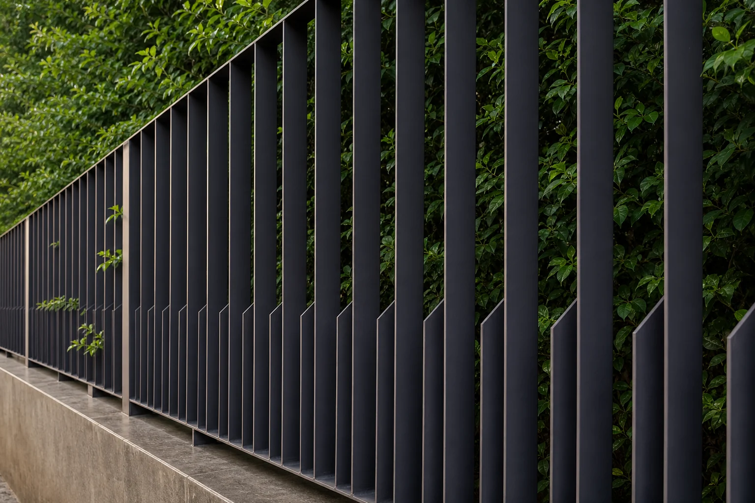 Black steel blade depth and spacing detail