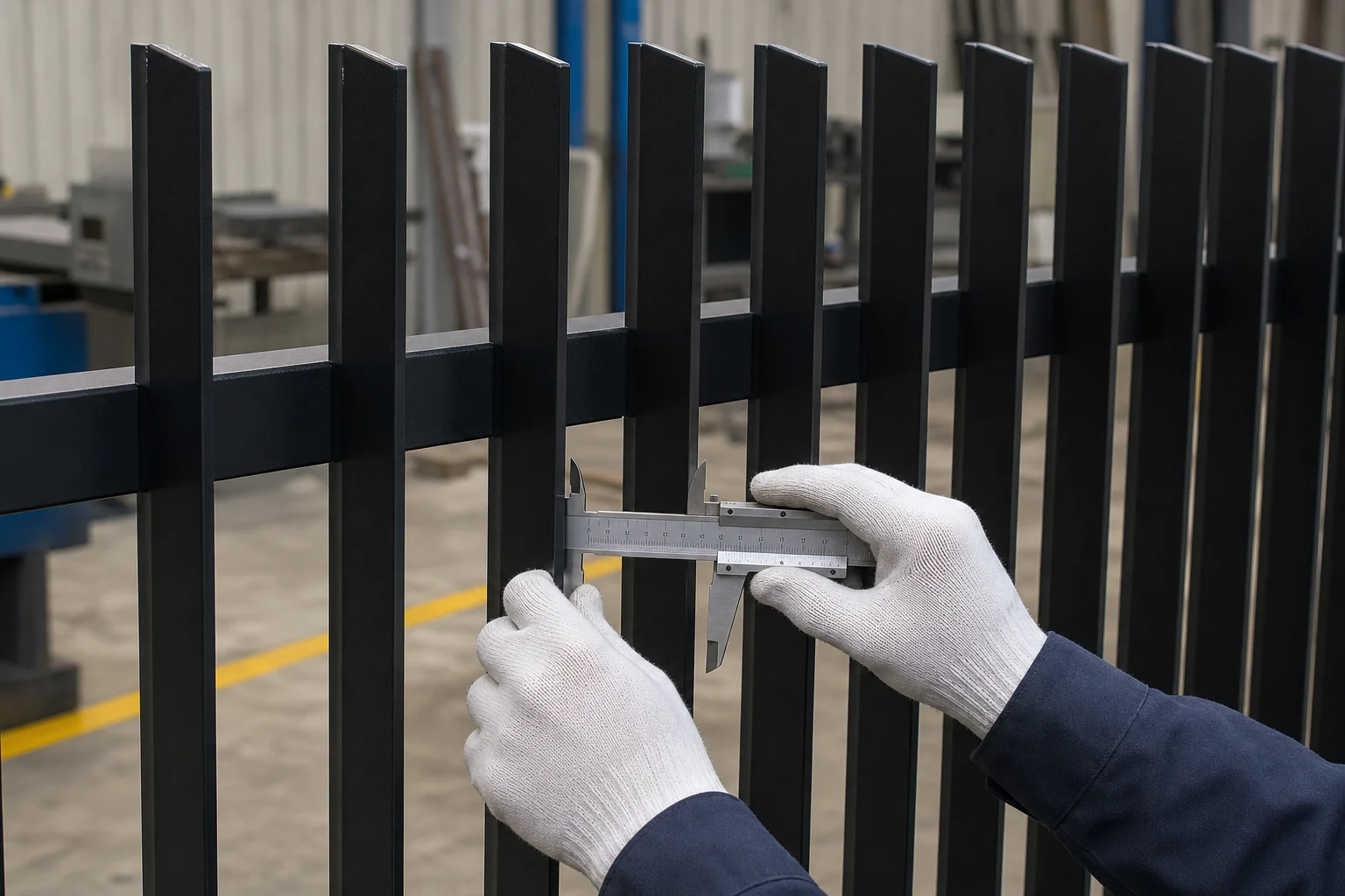 Factory measurement of steel blade spacing during quality inspection