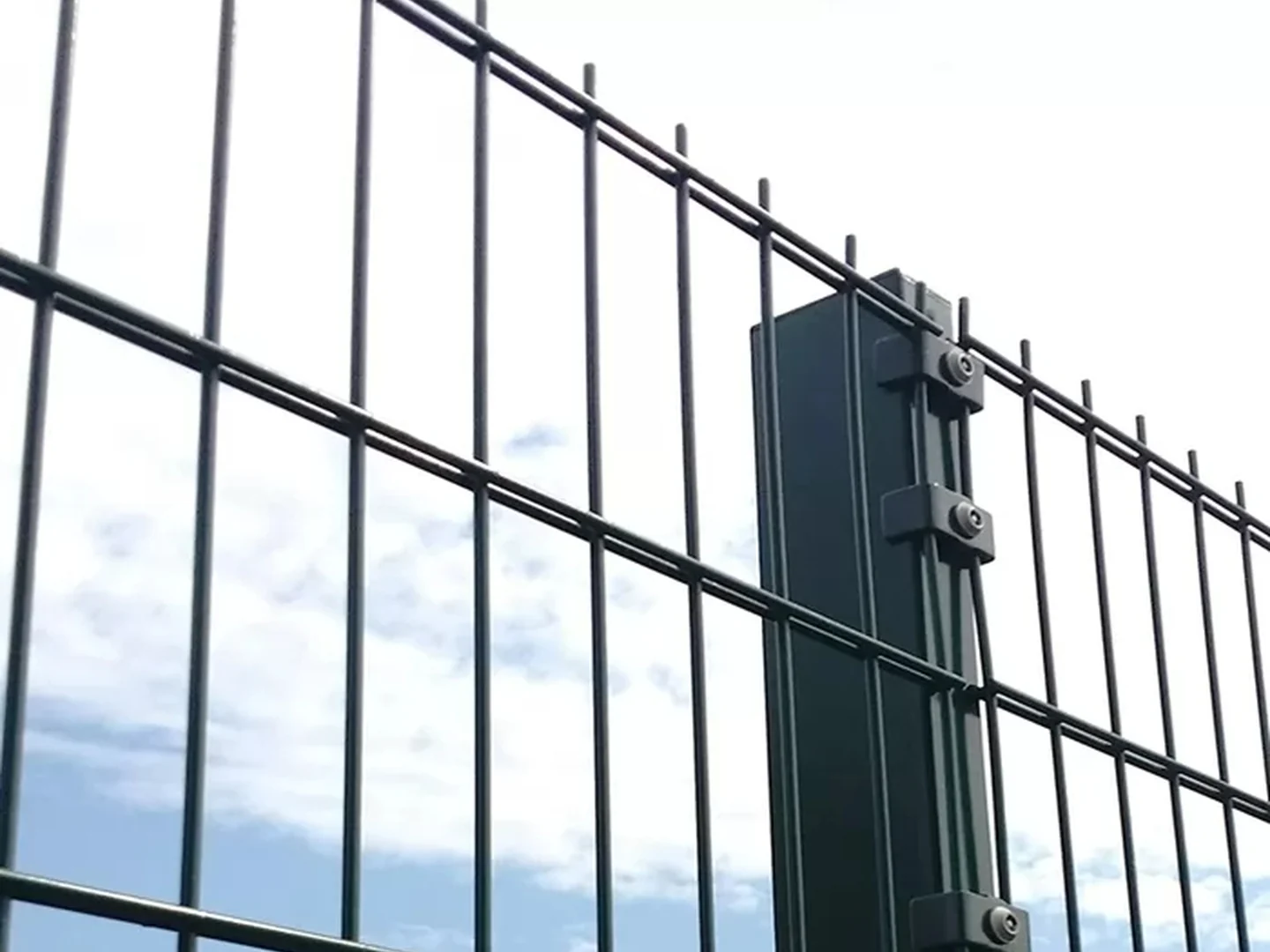 Double wire fence used around a factory and logistics yard perimeter